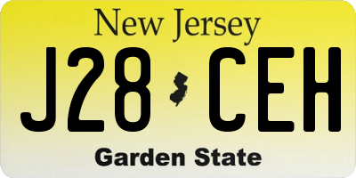 NJ license plate J28CEH
