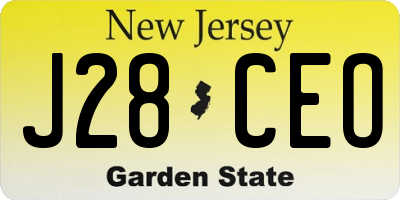 NJ license plate J28CEO