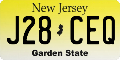 NJ license plate J28CEQ
