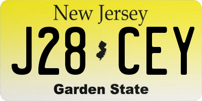 NJ license plate J28CEY