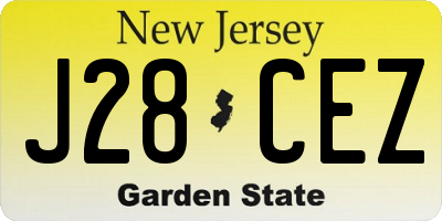 NJ license plate J28CEZ