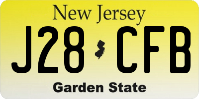 NJ license plate J28CFB