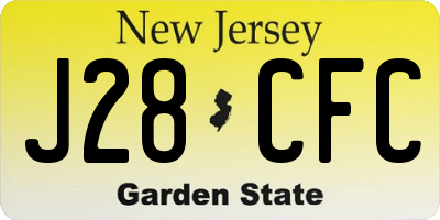 NJ license plate J28CFC