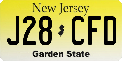 NJ license plate J28CFD