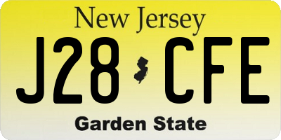 NJ license plate J28CFE