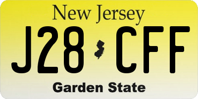 NJ license plate J28CFF