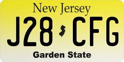 NJ license plate J28CFG