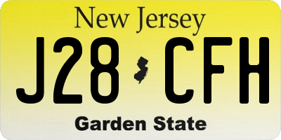 NJ license plate J28CFH