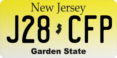 NJ license plate J28CFP