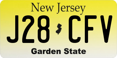 NJ license plate J28CFV