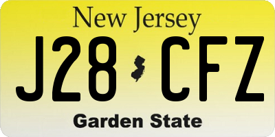 NJ license plate J28CFZ