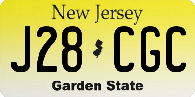 NJ license plate J28CGC
