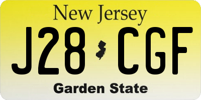 NJ license plate J28CGF