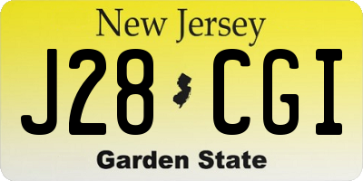 NJ license plate J28CGI