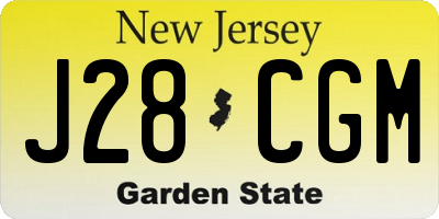 NJ license plate J28CGM