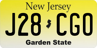 NJ license plate J28CGO