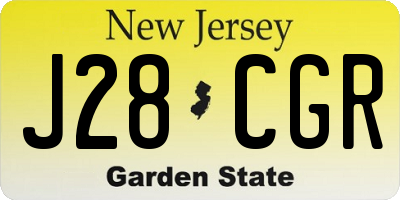 NJ license plate J28CGR
