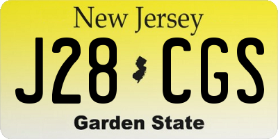 NJ license plate J28CGS