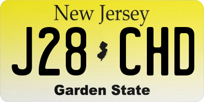 NJ license plate J28CHD