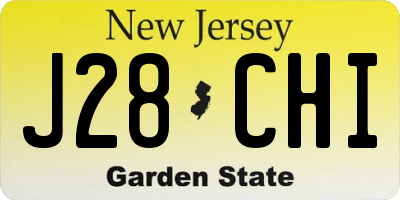 NJ license plate J28CHI