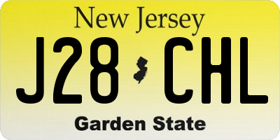 NJ license plate J28CHL