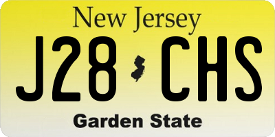NJ license plate J28CHS