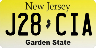 NJ license plate J28CIA