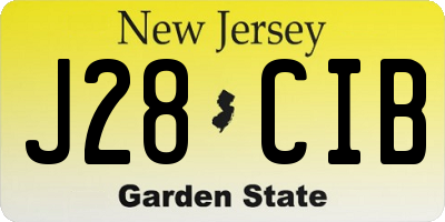 NJ license plate J28CIB
