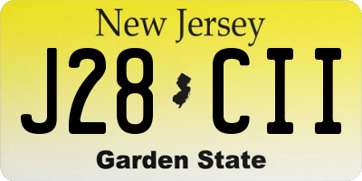 NJ license plate J28CII