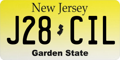 NJ license plate J28CIL