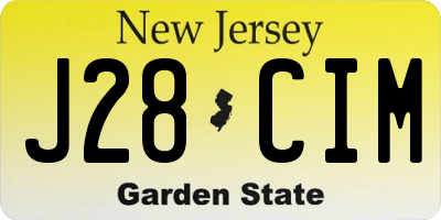 NJ license plate J28CIM