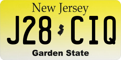 NJ license plate J28CIQ