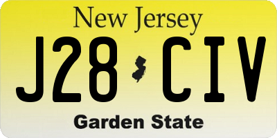 NJ license plate J28CIV