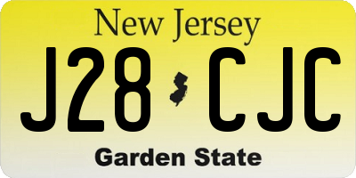 NJ license plate J28CJC