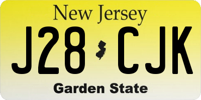 NJ license plate J28CJK