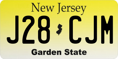 NJ license plate J28CJM