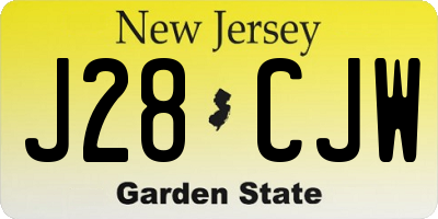 NJ license plate J28CJW
