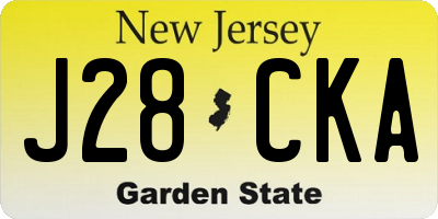 NJ license plate J28CKA
