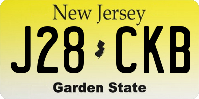 NJ license plate J28CKB