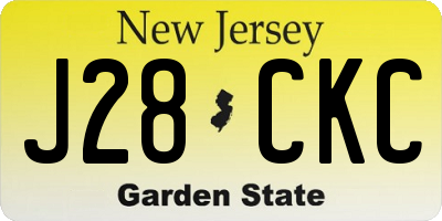 NJ license plate J28CKC