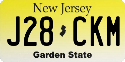 NJ license plate J28CKM