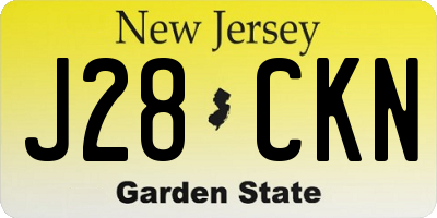 NJ license plate J28CKN