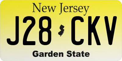 NJ license plate J28CKV