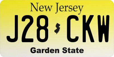 NJ license plate J28CKW