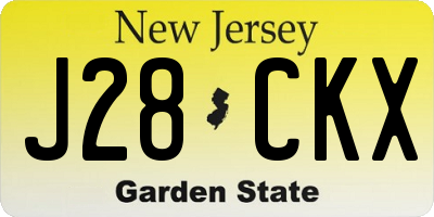 NJ license plate J28CKX