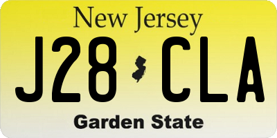 NJ license plate J28CLA