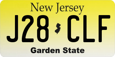 NJ license plate J28CLF
