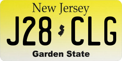 NJ license plate J28CLG