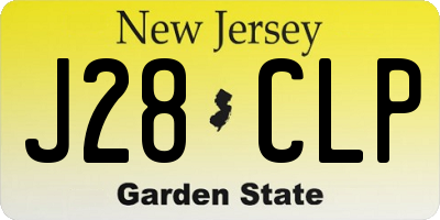 NJ license plate J28CLP