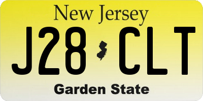 NJ license plate J28CLT